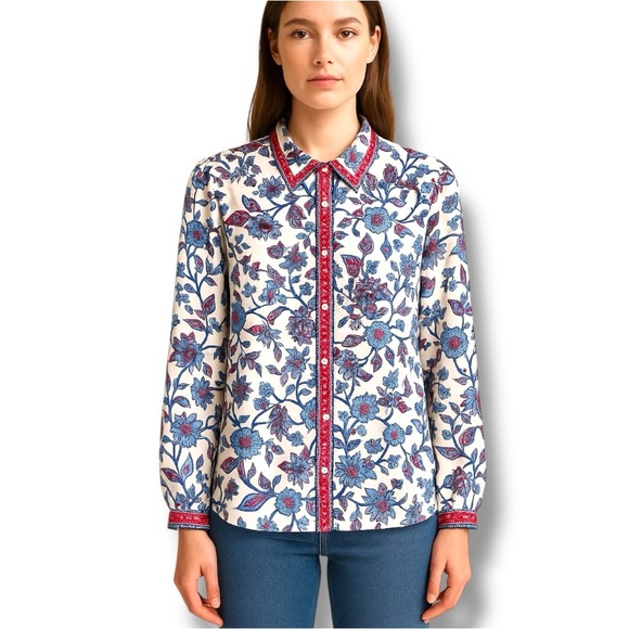 Nanette Lepore Floral Print Button Down Blouse – Size M - Picture 6 of 6